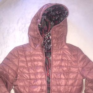 Reversible purple pink rain jacket coat for women, not worn